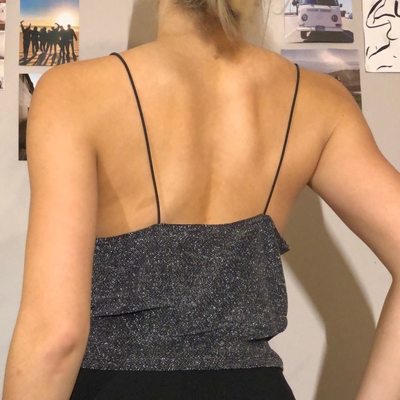 Sexy Y2K silver cowl neck top - Picture 5 of 5